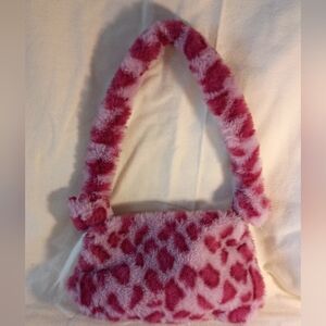 Pink Faux Fur Shoulder Bag